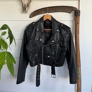 Vintage cropped leather jacket